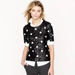 J. Crew Polka Dot Sequin Top